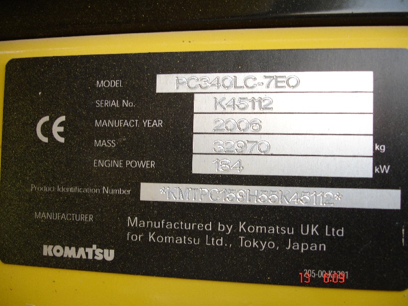 Vorf&uuml;hrmaschine Komatsu PC 340-7 LC Mai '06 (15).jpg
